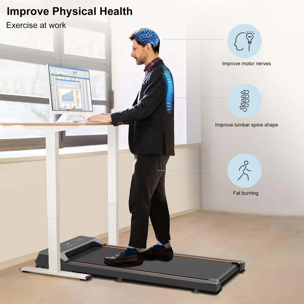 Portable Treadmill with LED Display and Remote Control L5472