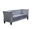 Blue-Gray Velvet Loveseat W4825