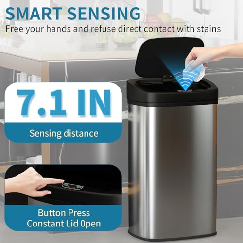 22 Gallons Stainless Steel Automatic Sensor Kitchen Trash Can R59572