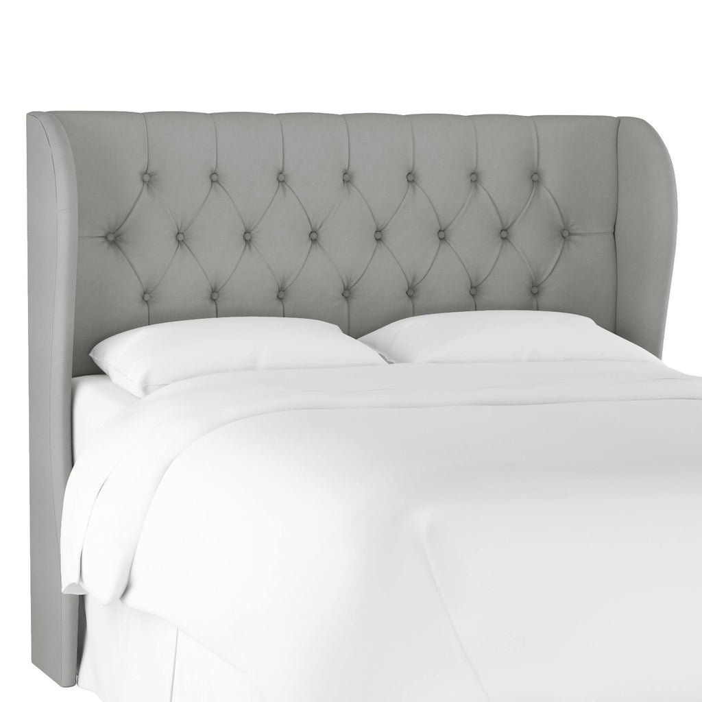 Medium Gray Velvet Wingback Headboard S481456
