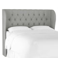Medium Gray Velvet Wingback Headboard S481456