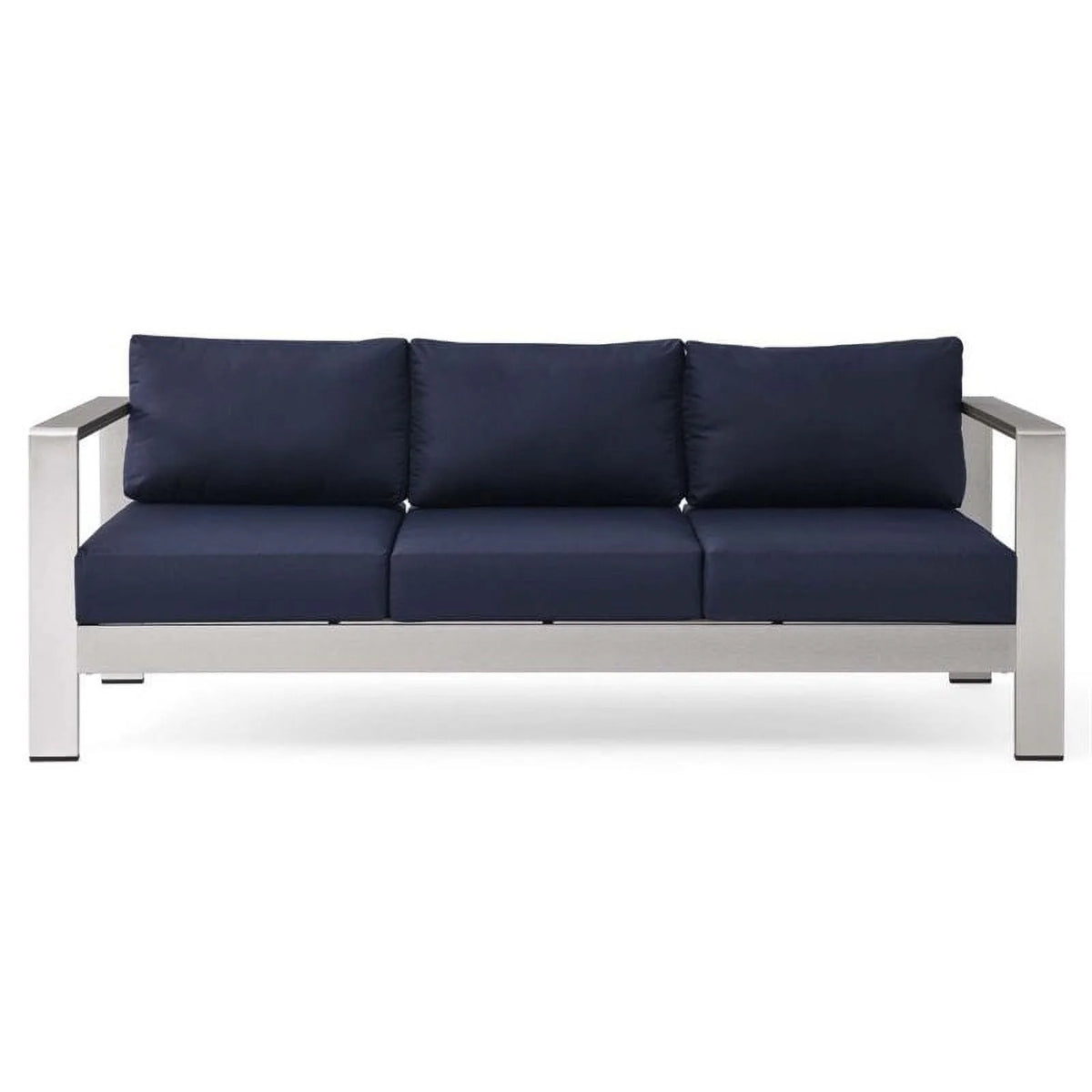 Aluminum Patio Sofa in Silver Navy X587443