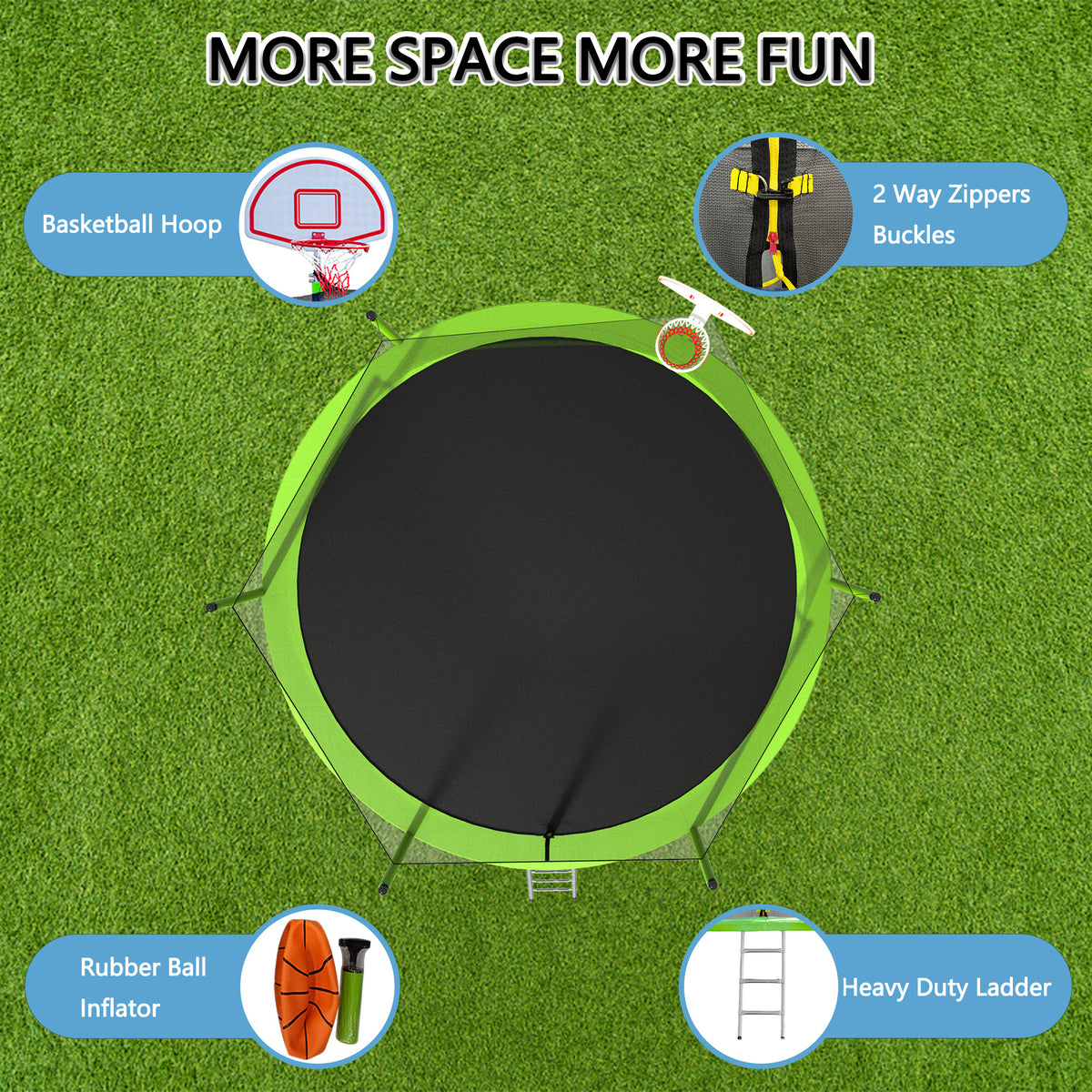 1300LB 15FT Trampoline with Enclosure D54298
