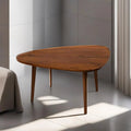 Handmade Light Walnut Drop Shaped Wood Coffee Table V234780