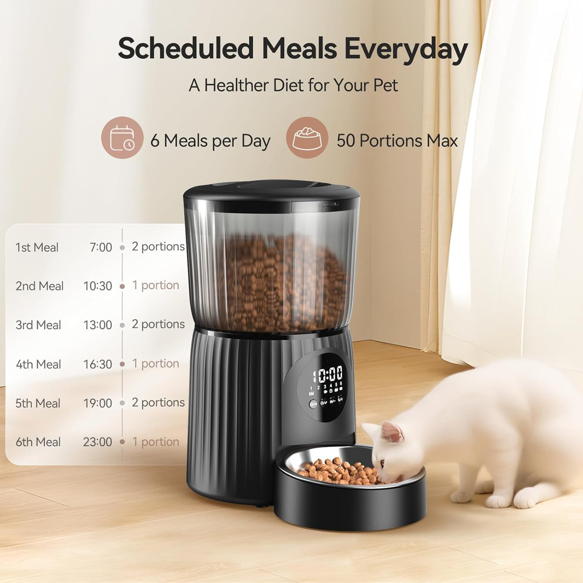 4L Automatic Cat Feeder with Dual Power Supply L74393