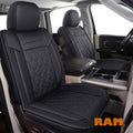 Black Blue Waterproof Faux Leather Seat Covers Full Set V3553