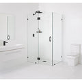 Matte Black Hinged Frameless Shower Door X58509