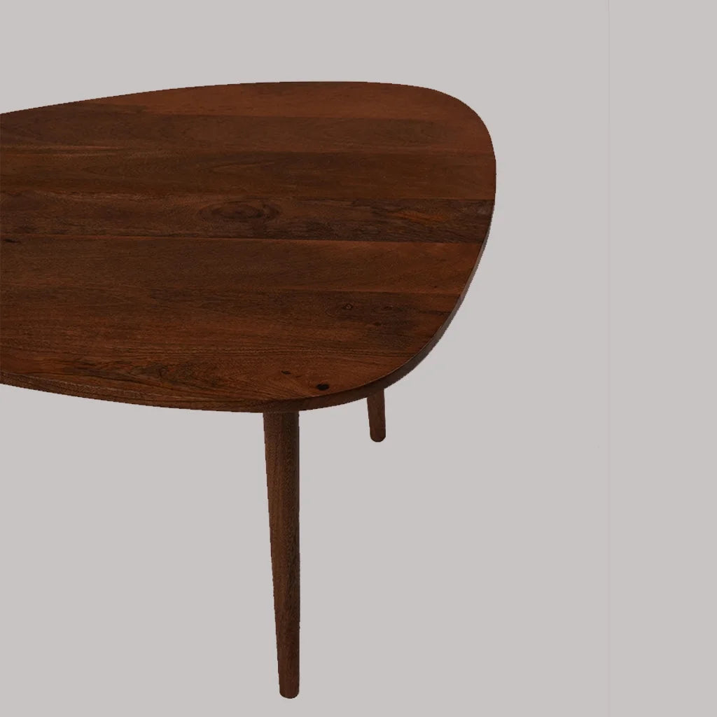 Handmade Light Walnut Drop Shaped Wood Coffee Table V234780