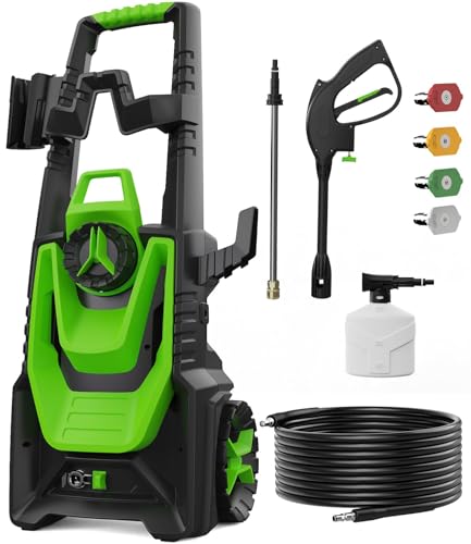 Electric Pressure Washer with 35FT Power Cord 20FT Hose 4 Tips 500ML Foam Cannon J268