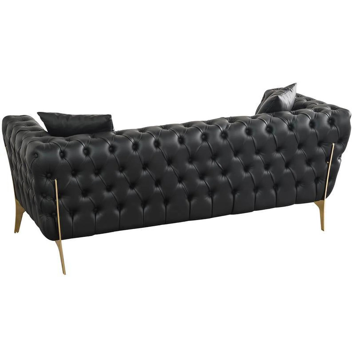 Black Vegan Leather Loveseat T44174