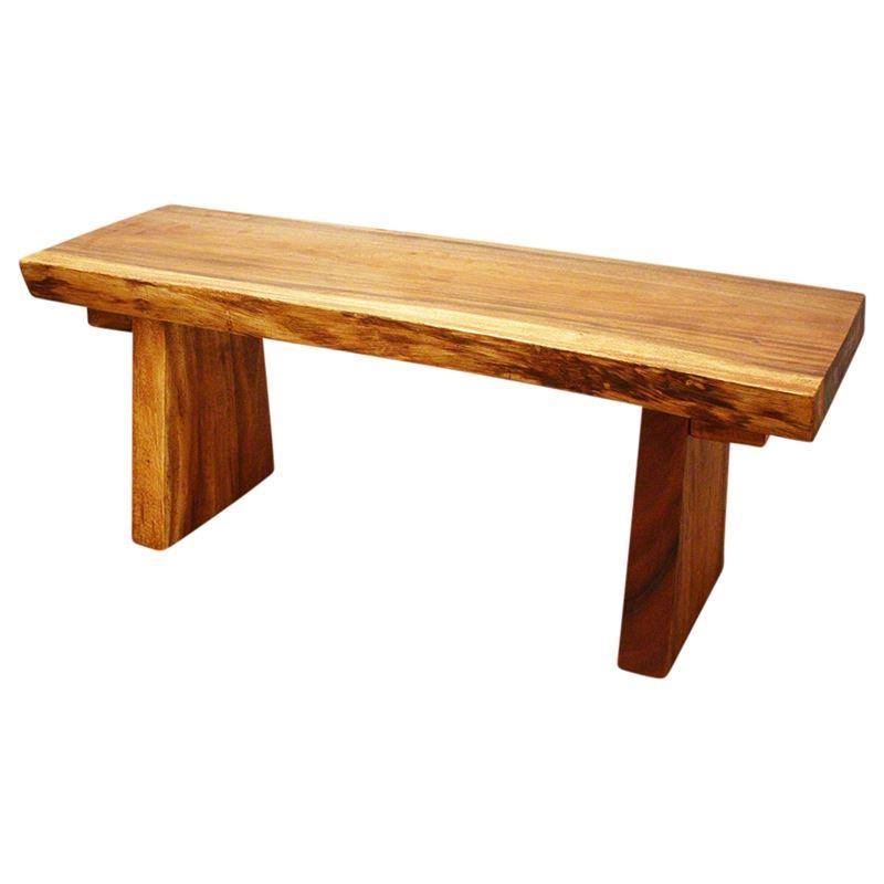 Wood Natural Edge Bench 48 in x 18 x 18 in H KD Oak Oil W687