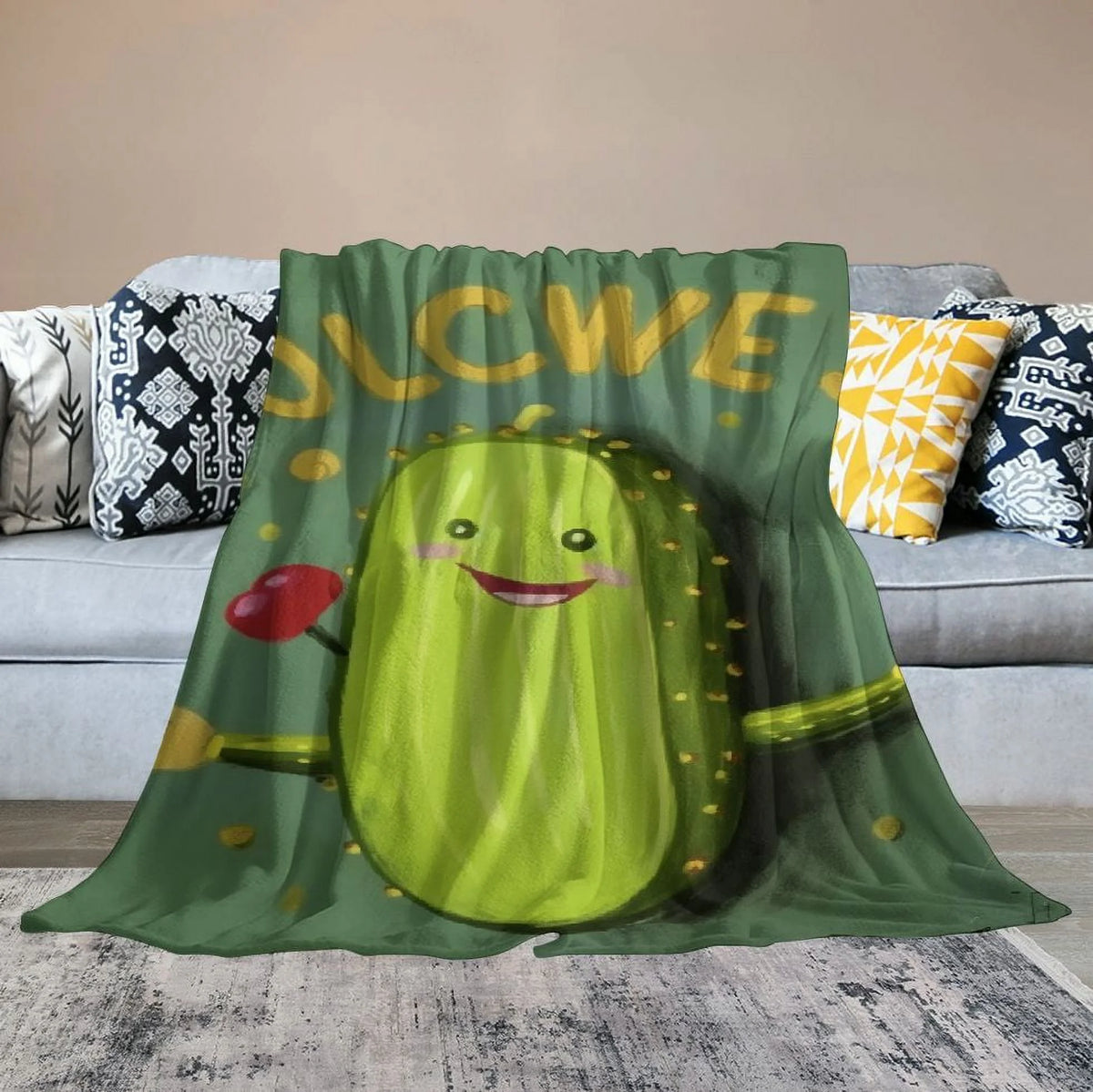 Pickles Flannel Throw Blanket O422