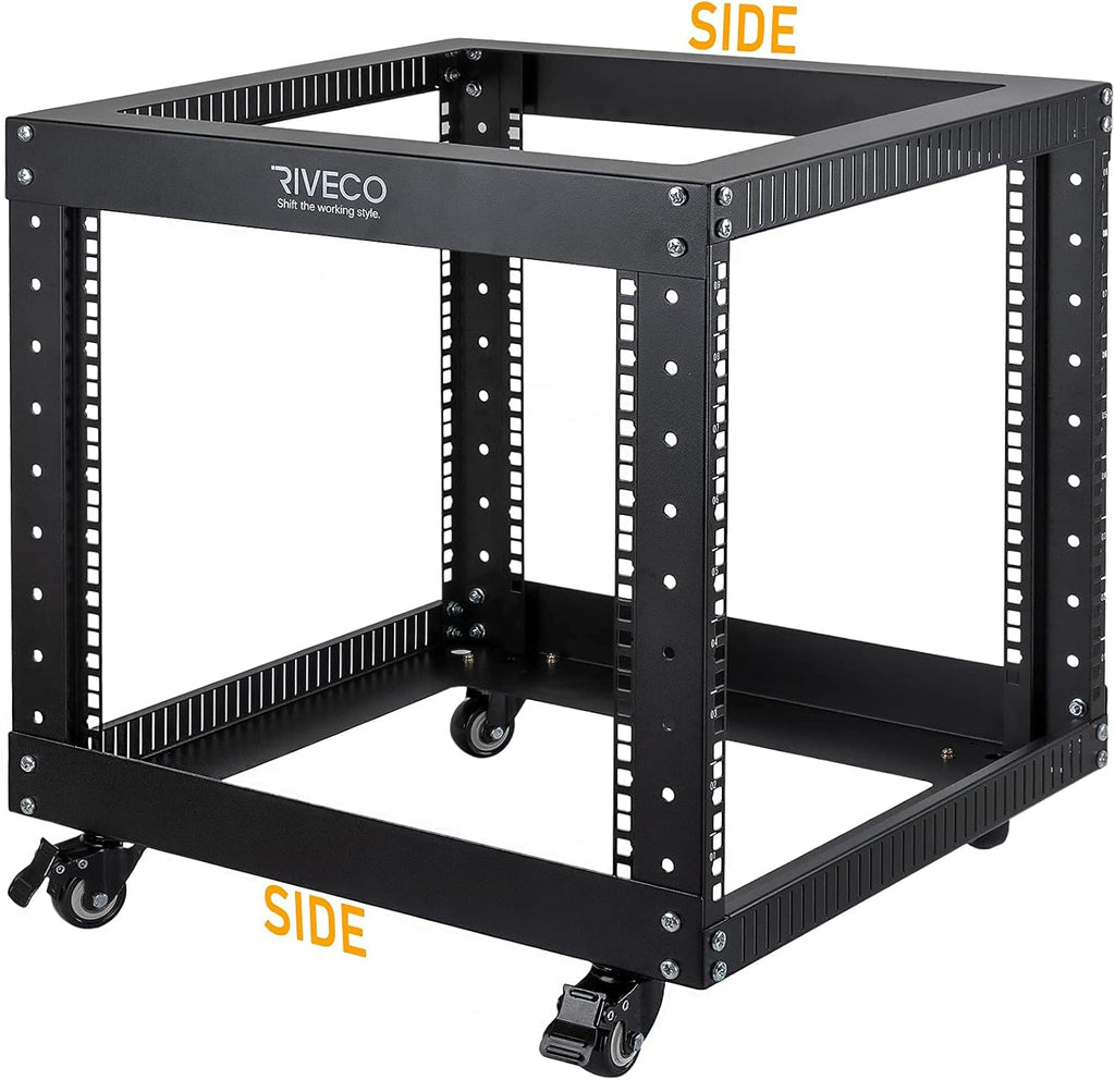 9U Open Frame Server Rack with Casters Black T310