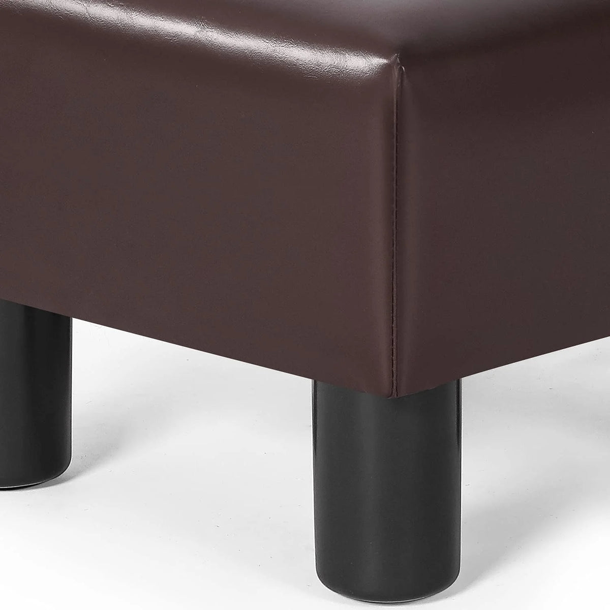 Brown Square PU Leather Ottoman L74115