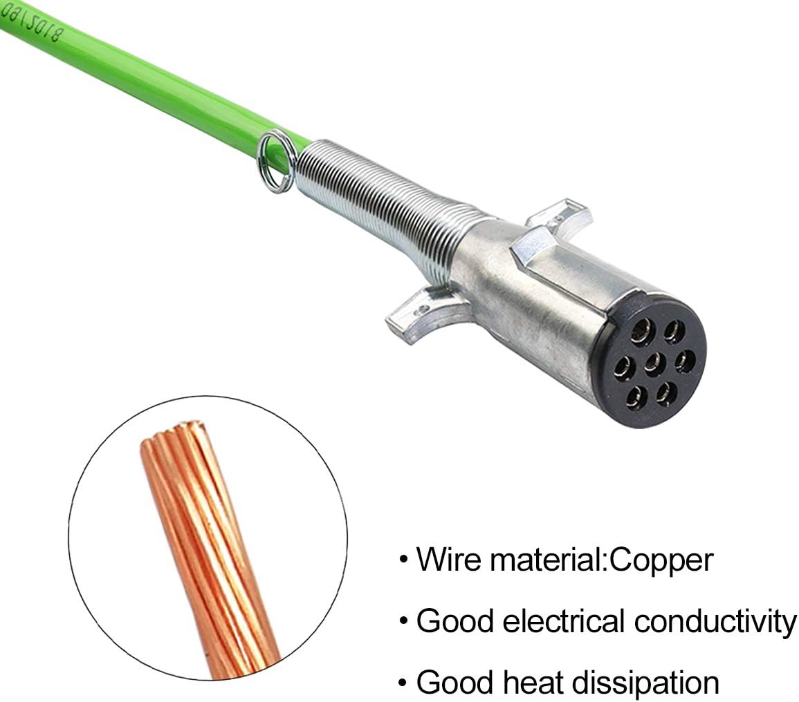 15ft 3 in 1 ABS & Power Air Line Hose Wrap 7 Way Electrical Cable with Handle Grip A855