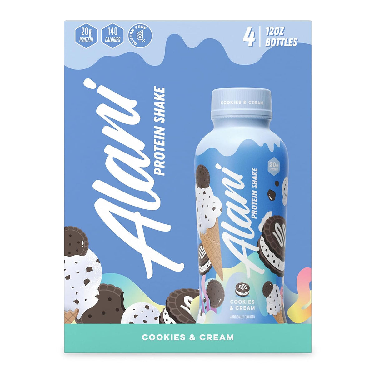 Cookies & Cream Protein Shake, 4 Pack, 12 Fl Oz H176