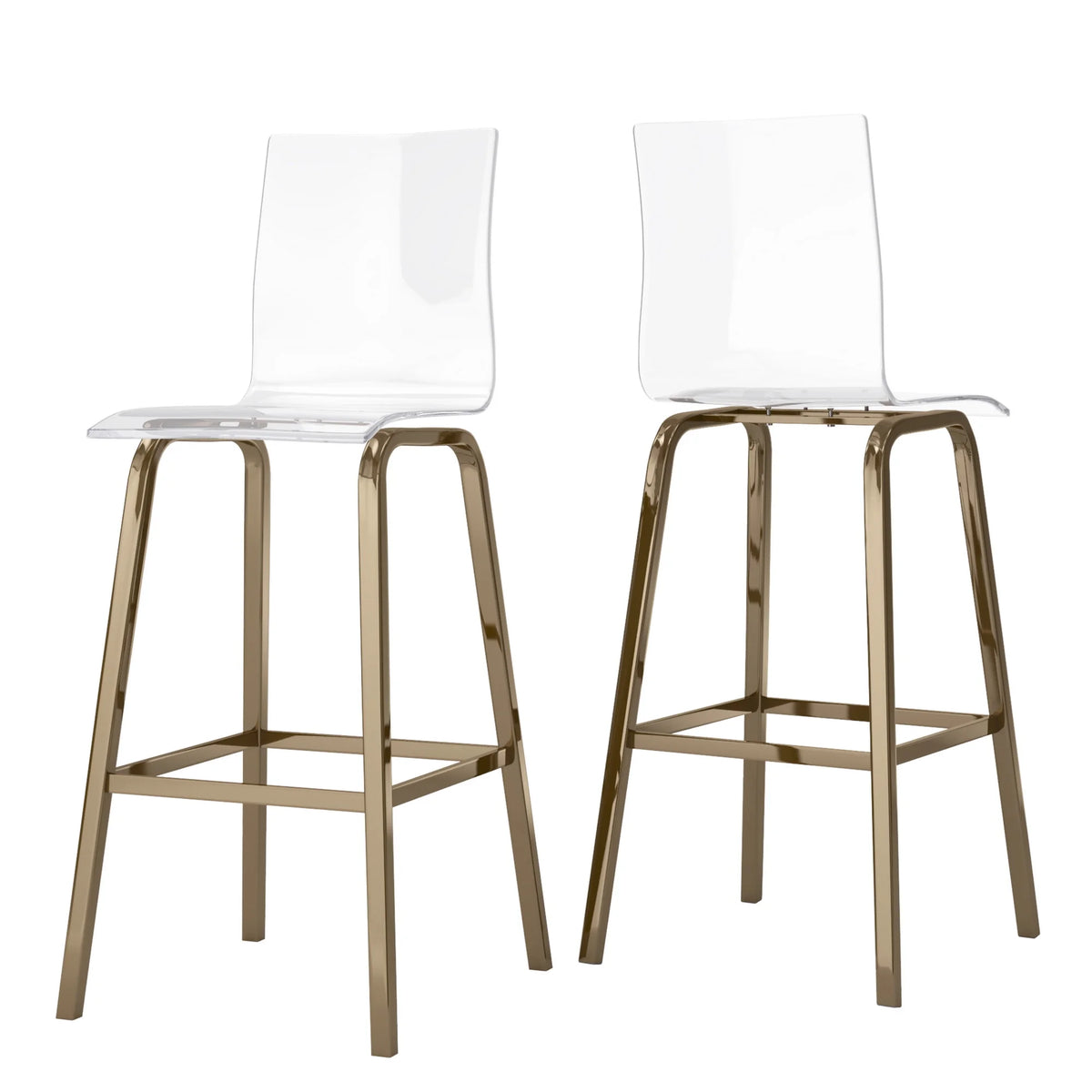 Champagne Gold Acrylic Swivel Bar Stools, Set 2 J1145