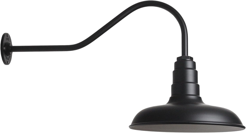Gooseneck Barn Light with Steel Dome, 16 Gooseneck, White E63584