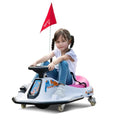 24V Electric Go Kart for Kids, Up to 7.5 mph, Brushless Motor, Pink-White E7834