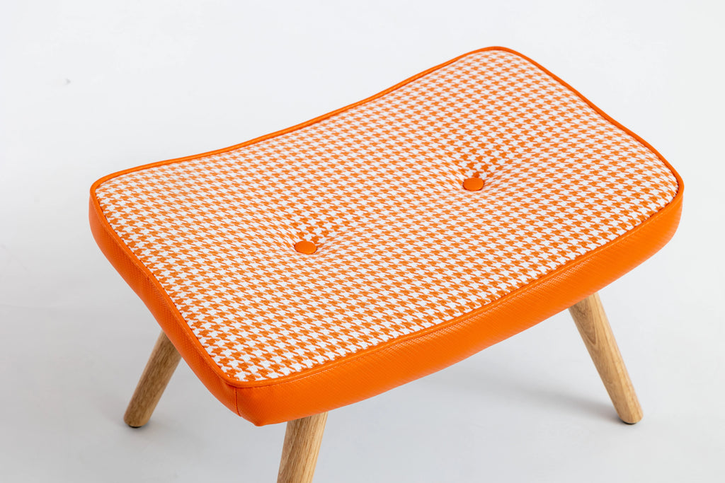 Wooden Step Stool with Cushion and Non-Slip Pad U545834