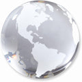 Solid Opti-Crystal Globe Paperweight L650