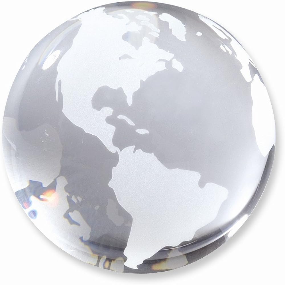 Solid Opti-Crystal Globe Paperweight L650