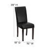 Black Faux Leather Panel Back Parson's Chair P5586
