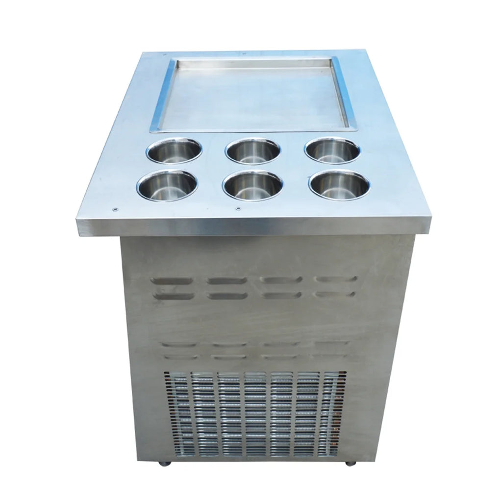 Commercial Fried Yogurt Machine with Dust Cover & 6 Buckets O48831