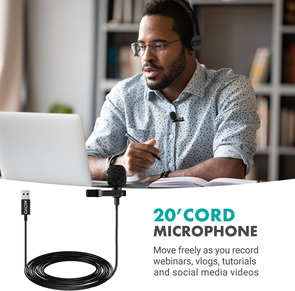 USB Lavalier Clip-on Omnidirectional Computer Microphone U879