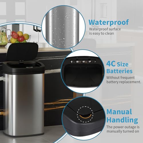 22 Gallons Stainless Steel Automatic Sensor Kitchen Trash Can R59572