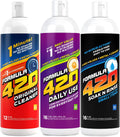 Formula 420 Bundle Pack : 1 Original Cleaner 12 oz, 1 Daily Use 16oz Concentrate makes 32oz & 1 Soak-N-Rinse 16 oz (3 bottles) Z125