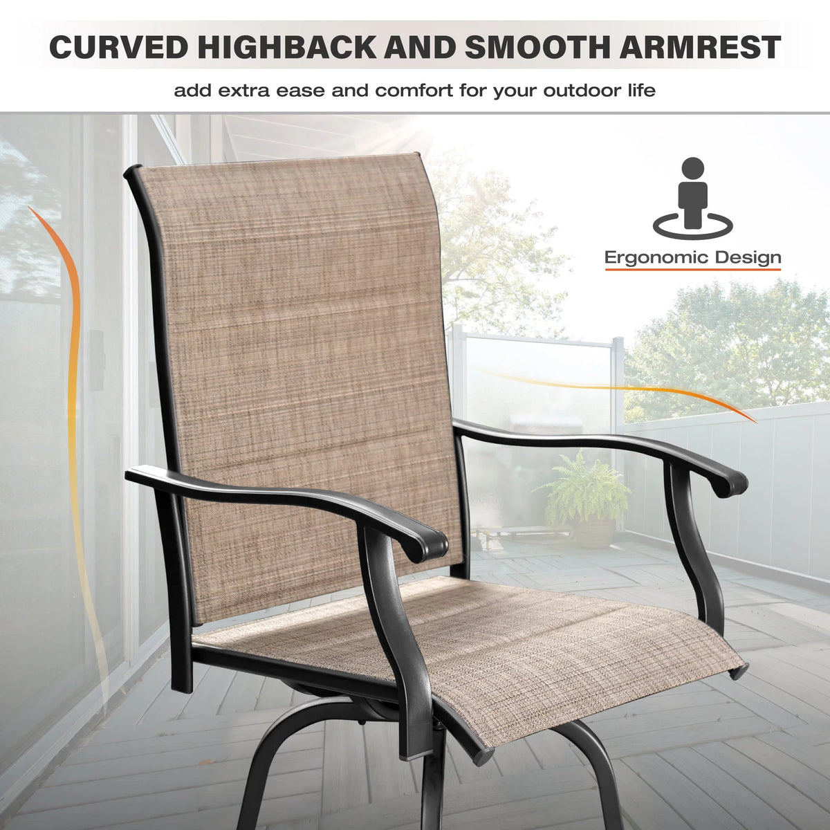 5 Piece Patio Bar Set with Swivel Stool and Table E471