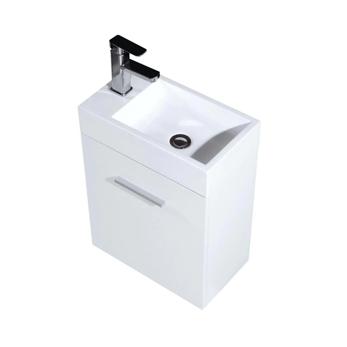 18 in. Wall Mount High Gloss White Bathroom Vanity P87111