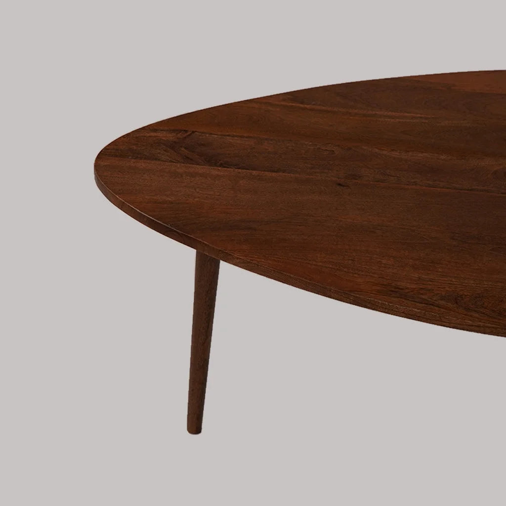Handmade Light Walnut Drop Shaped Wood Coffee Table V234780
