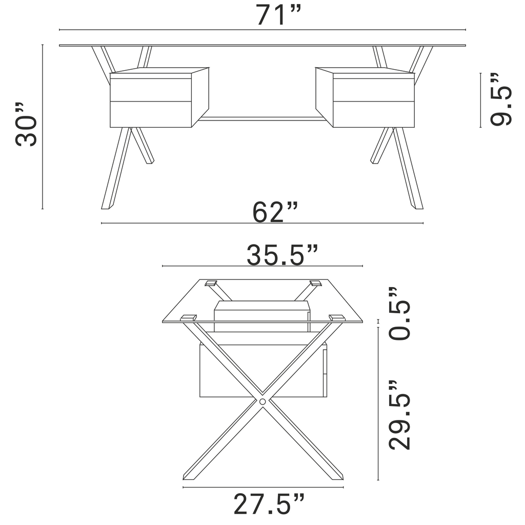 White Office Desk S717628
