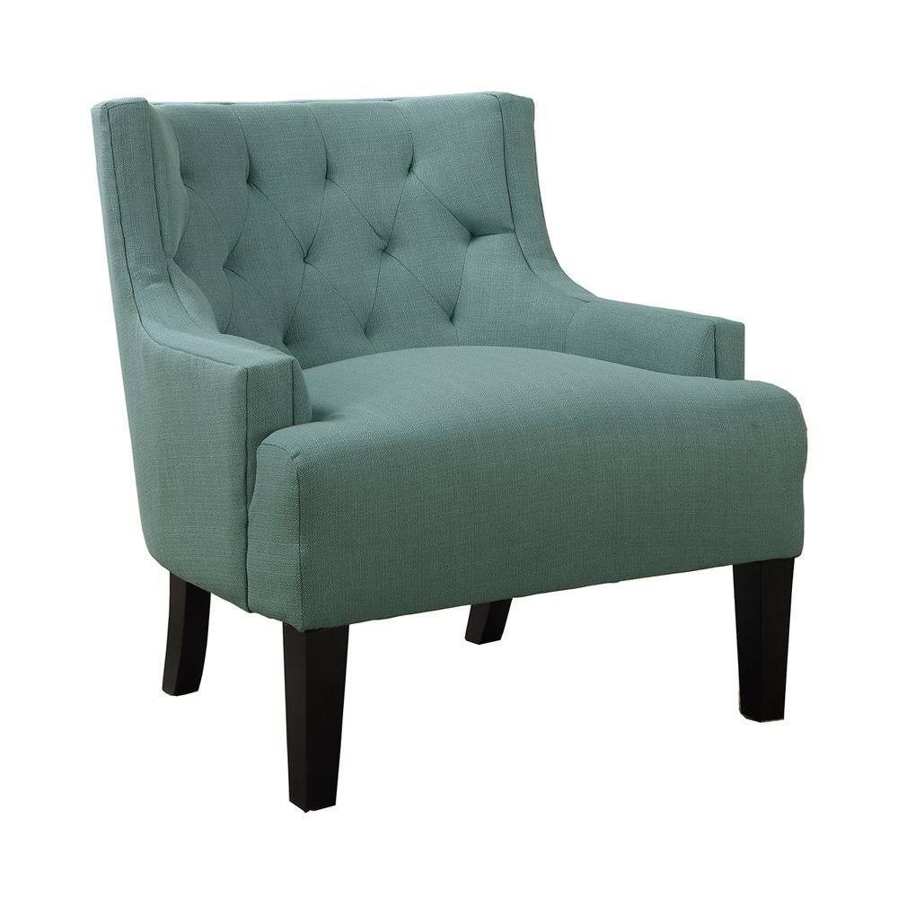Light Blue Microfiber Accent Chair A558279
