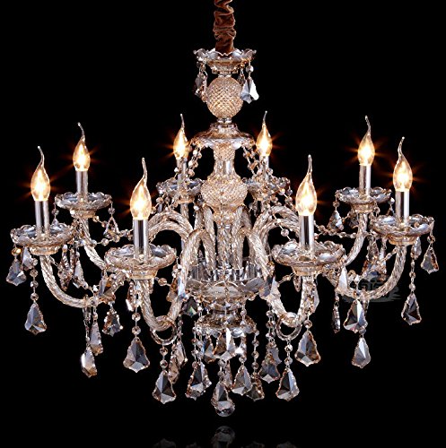 Cognac 8 Lights K9 Crystal Chandelier Ceiling Pendant Lamp 31x28 Inch H91159
