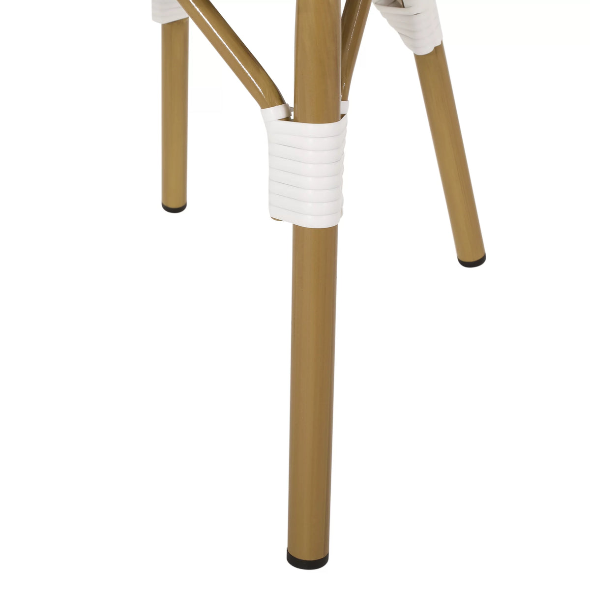 Set of 4 Gray White Bamboo Finish Outdoor Bistro Chair C538922
