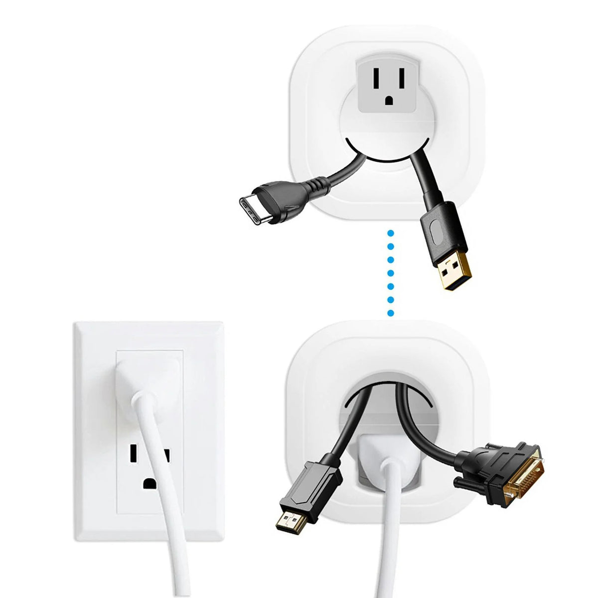White Plastic In-Wall Cable Management Kit P89766