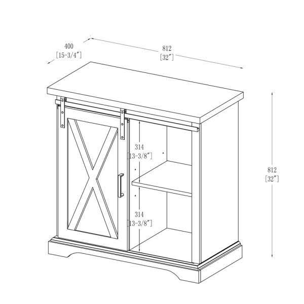 Grey Wash Rustic Accent Cabinet V4605