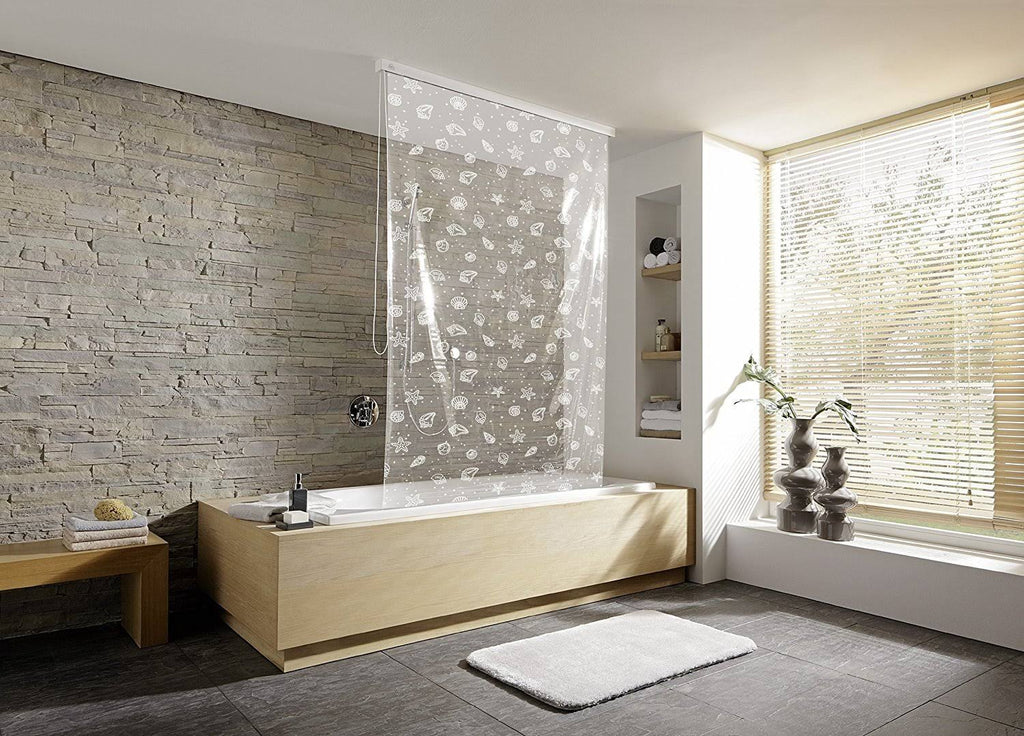 White Shower Roller Blind Empty Cassettes 128 x 240 cm Q1650
