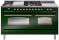 60 Dual Fuel Propane Gas Range Emerald Green Copper Trim E631