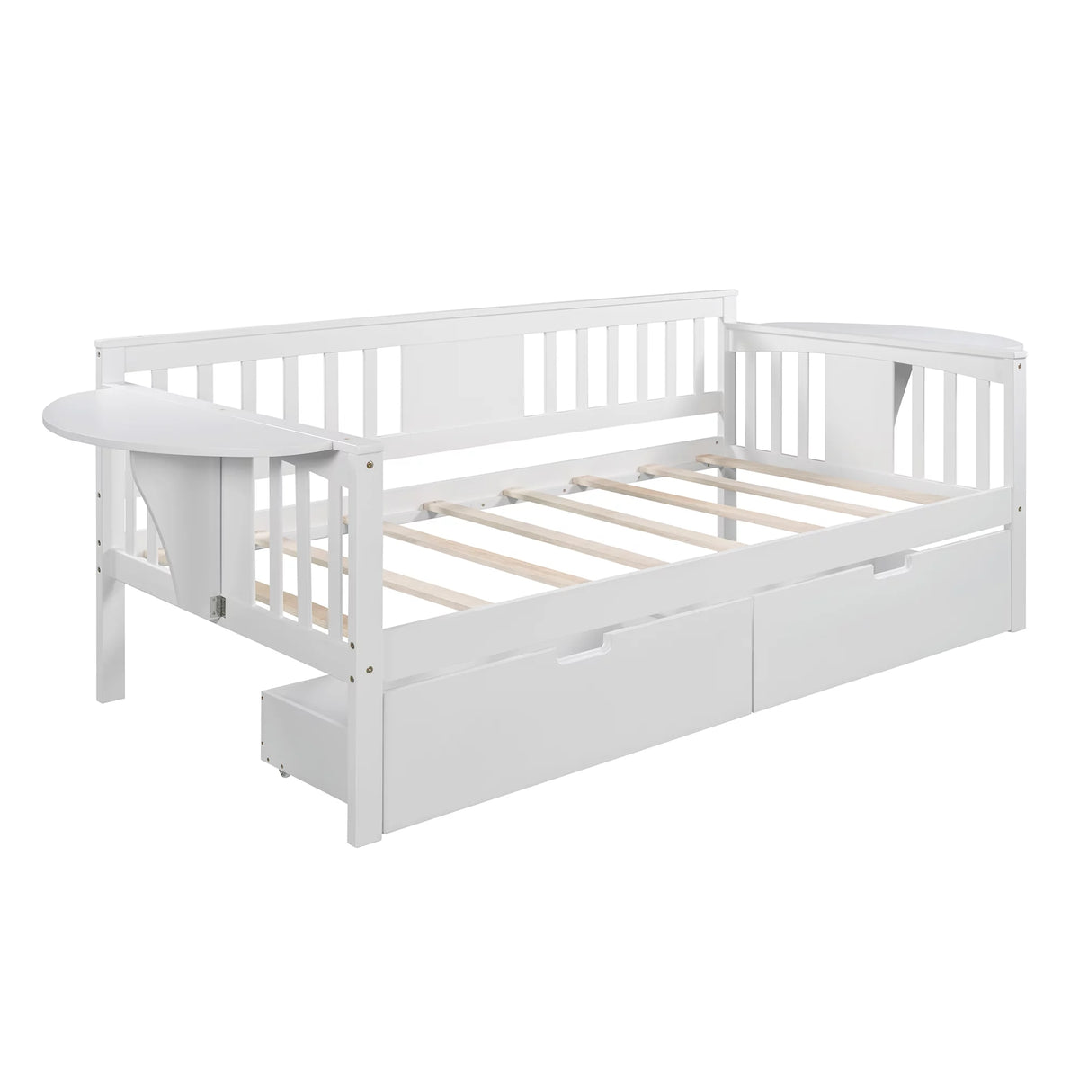 Twin Size White Daybed with Two Drawers C94829