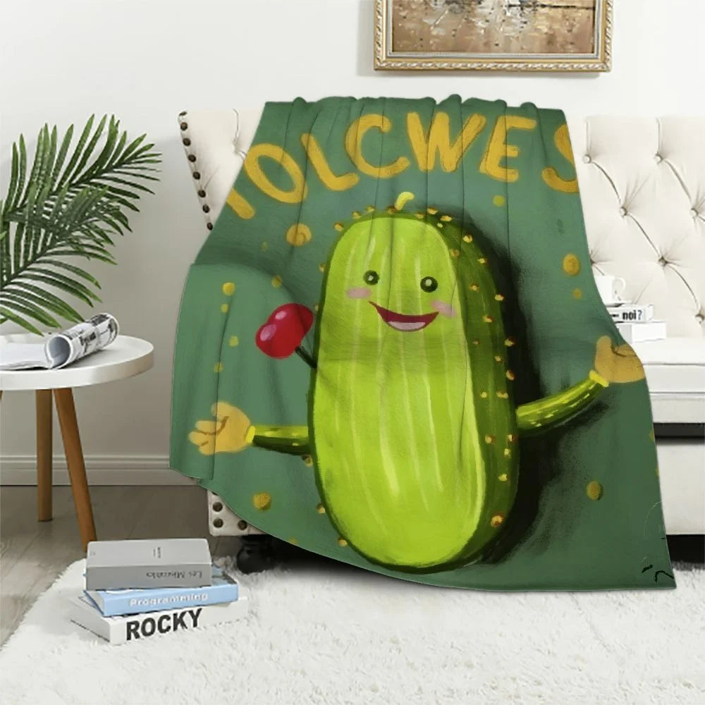 Pickles Flannel Throw Blanket O422