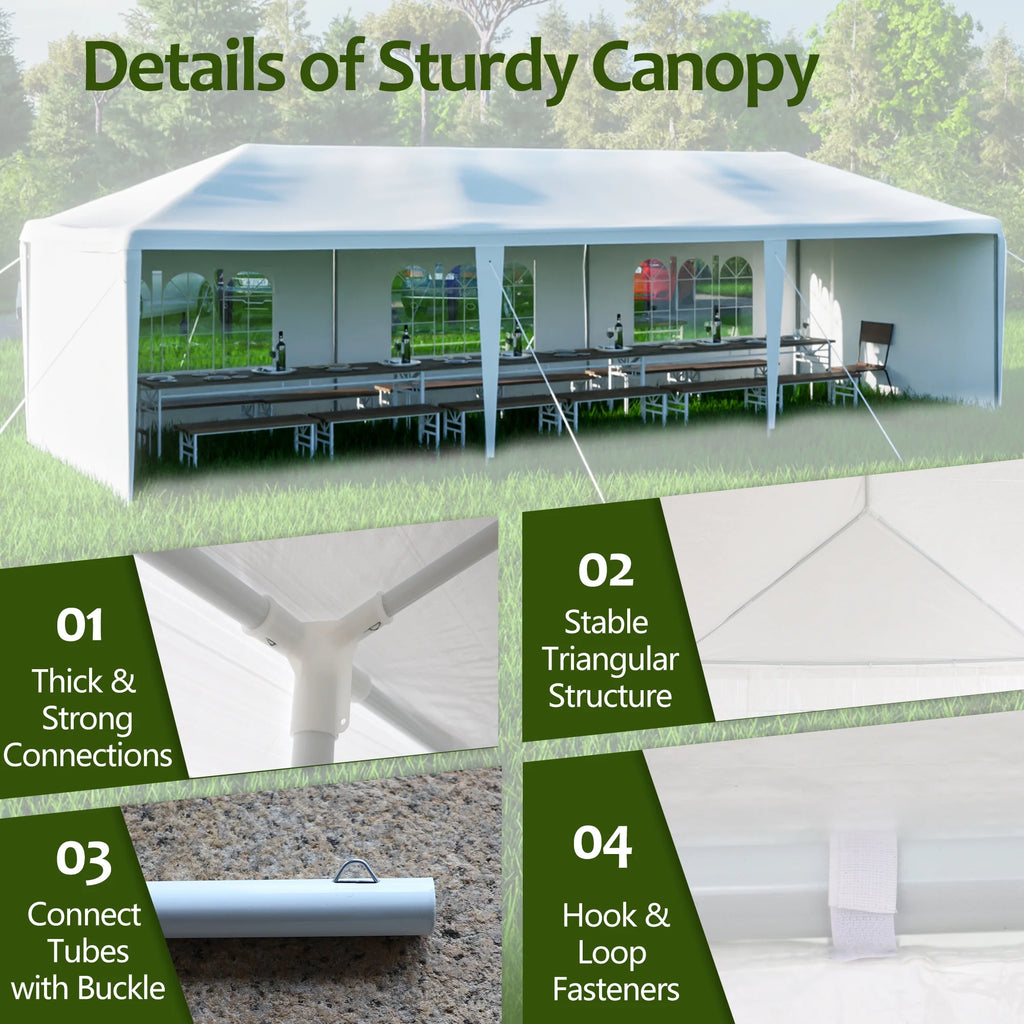 10x30' Outdoor Canopy Tent with 5 Removable Sidewalls I993740