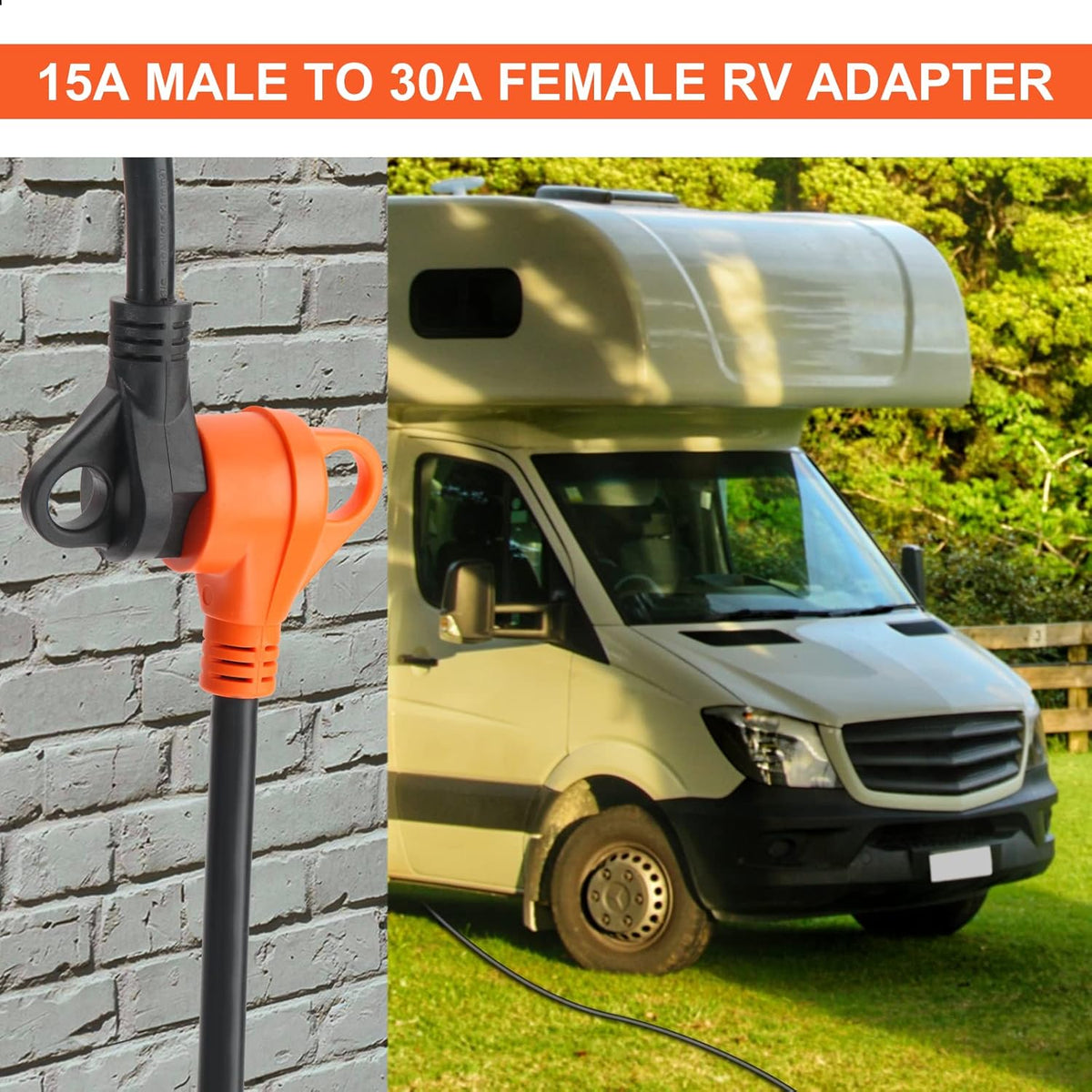 15A to 30A RV Power Adapter Cord with Grip Handle P9211
