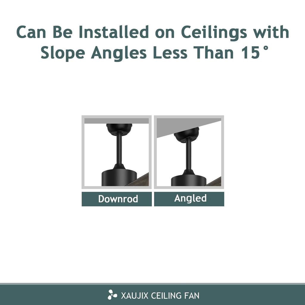 Ceiling Fan with Light and Remote Control, 52 '' Reversible 5 Wood Fan Blades L110