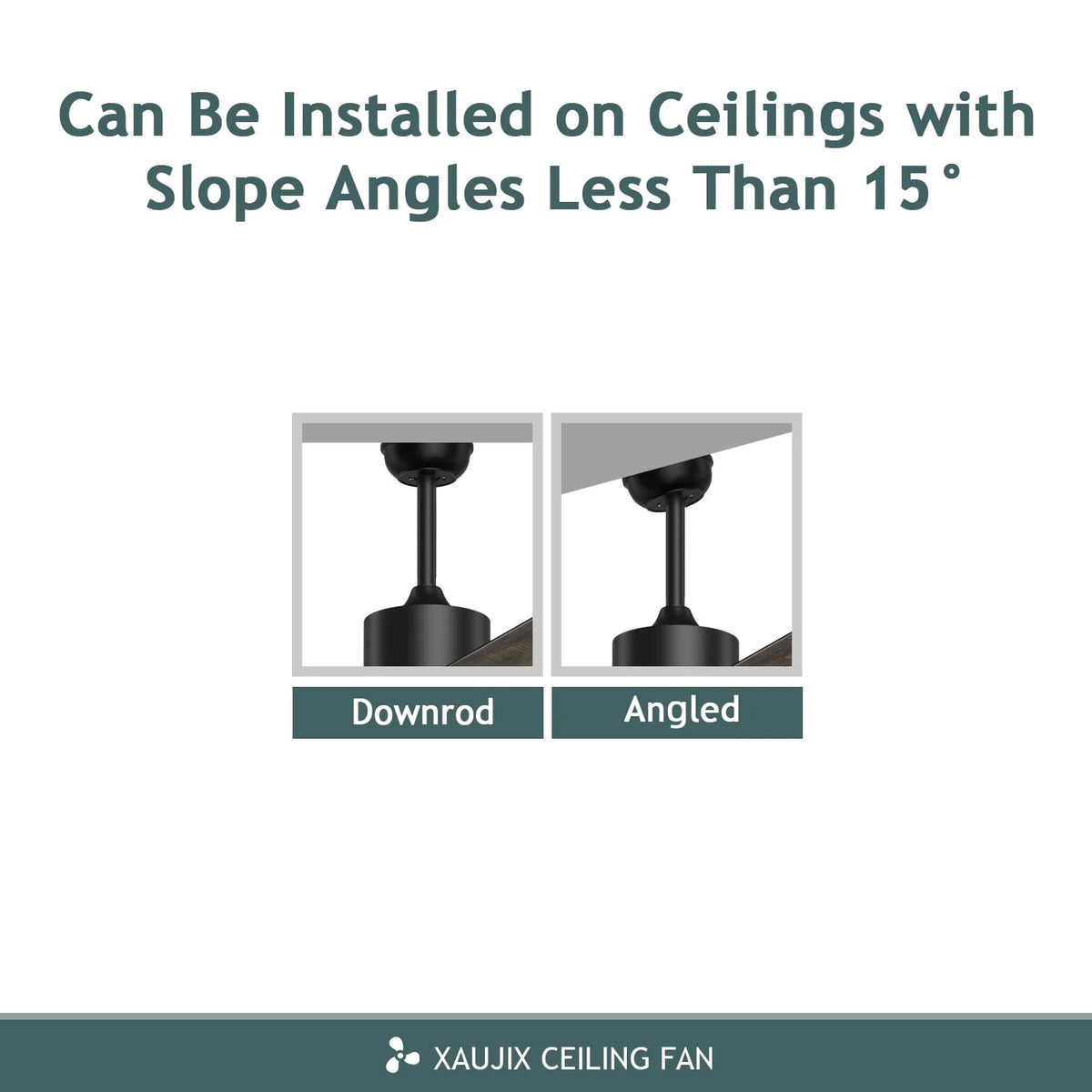 Ceiling Fan with Light and Remote Control, 52 '' Reversible 5 Wood Fan Blades L110