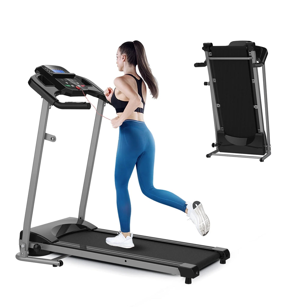 Black 1.5HP Folding Treadmill 220 LB Max Weight L377