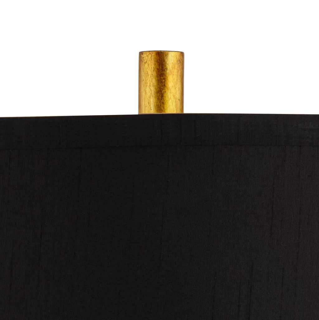 Gold Leaf Table Lamp with Black Drum Shade U899264